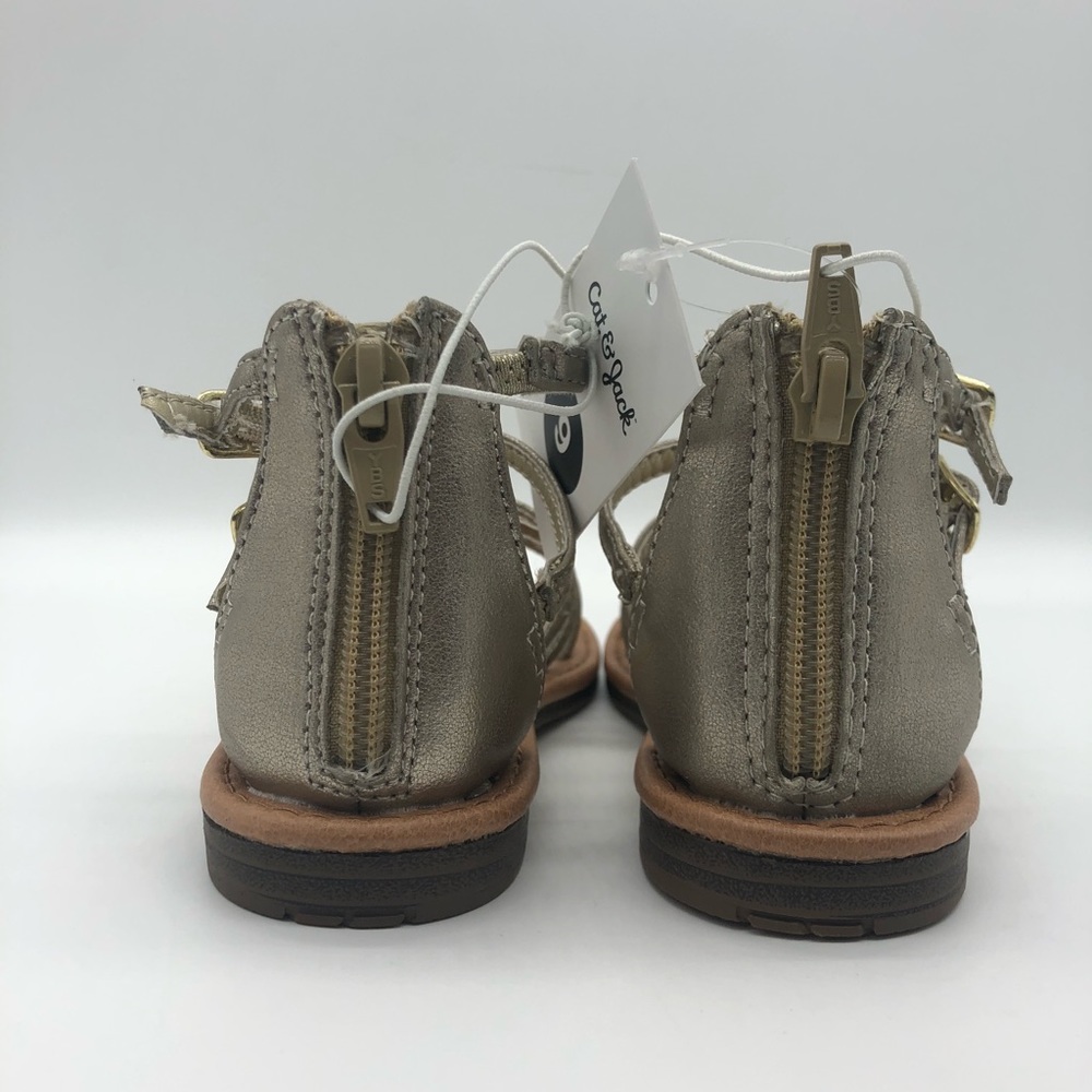 Cat & Jack Toddler Girls' Taylor Classic Gladiator Sandals Gold size 9 - Picture 9 of 12